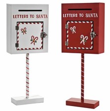 CASSETTA POSTALE NATALE MAILBOX 41 CM LEGNO DECORAZIONI NATALIZIE ASSORTITI