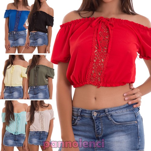 Maglia donna top corto