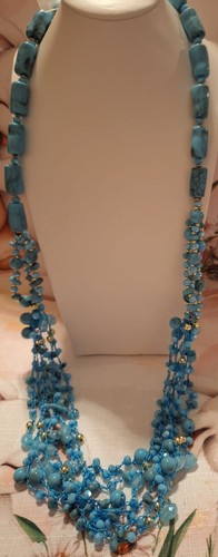 Collana donna lunga blu - collana,