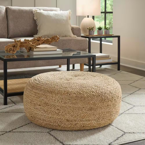 Braided natural jute large - natural,