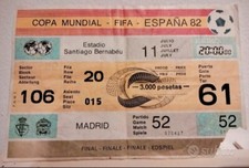 Biglietto Finale Italia vs Germania 1982