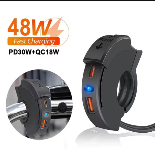 Caricatore rapido usb per moto - usb,
