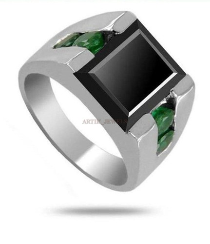 Anello uomo onice nero - onice, e
