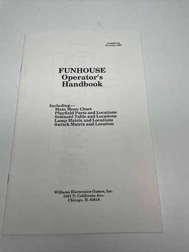 Williams funhouse manuale - williams,