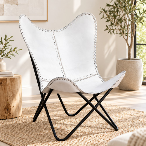 Poltrona farfalla pelle - poltrona,