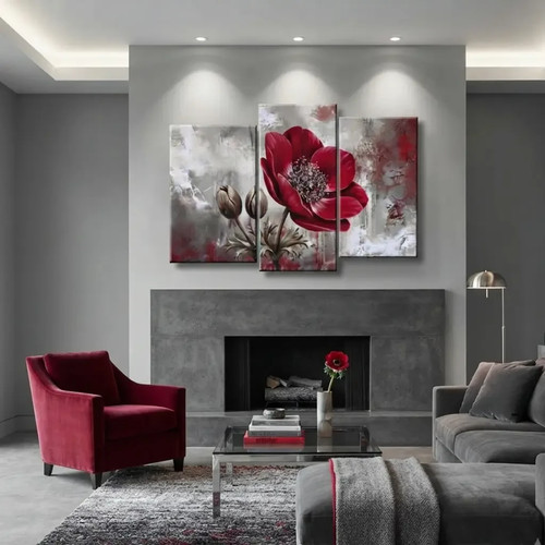 Quadri moderni fiore rosso - quadri,