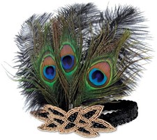 Flapper Peacock Headband for