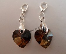 2 Charms Breloque Cuore Vetro