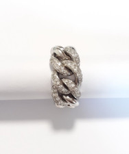 Anello groumette oro bianco 18k carati 0,50 diamanti gioiello donna