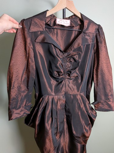 Abito vintage anni marrone - 40,