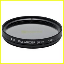 58mm Filtro polarizzatore per obiettivi a vite M58. Polarizing filter.