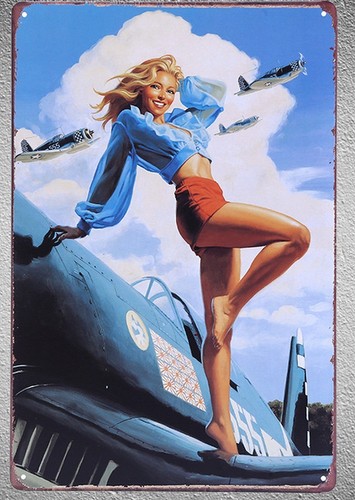 Targa pinup plane stampa