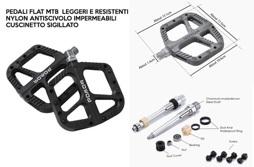 Pedali flat mtb nylon - flat,