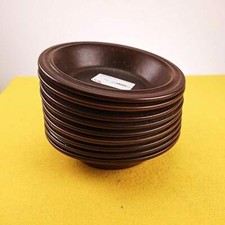 set di 9 piatti fondi in ceramica gresline anni 60, franco pozzi