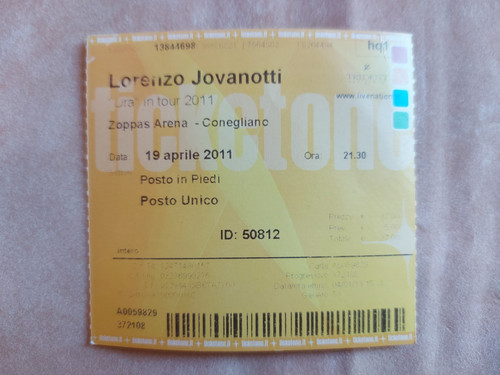 Jovanotti biglietto concerto - jovanotti,