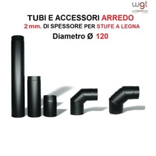 Diametro 120 Tubi e accessori scarico fumi Arredo 2mm x stufe camini a legna CE