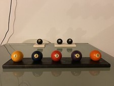 Palle Da Biliardo Numeri 1,2,3,4 E 5 Con Base In Legno