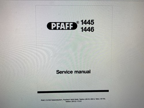 Pfaff 1445 manual - 1445,