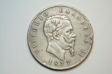 NA0005 - Moneta 5 Lire 1877 Vittorio Emanuele II MB