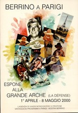CARTOLINA " MARIO BERRINO A PARIGI " ESPONE ALLA GRANDE ARCHE / MAGGIO 2000 -