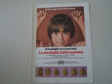 advertising Pubblicità 1971 MEDAGLIA GIOIELLI UNOAERRE UNO A ERRE