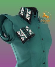 Western Show Shirt Donna Giacca Spettacolo Cavallo per Spettacolo Equitazione