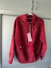 Giacca blazer donna Alpaca art stravagante taglia dalla 38 alla 48 due tasche bordo rosso