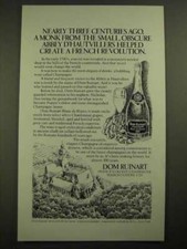 Pubblicità Champagne Dom Ruinart 1980 - quasi tre secoli fa