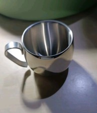 SET 6 TAZZINE + 2 PIATTINI ACCIAIO INOX T.LIMOGES VINTAGE DA COLLEZIONE