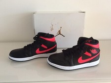 Air Jordan 1 - Scarpe da ginnastica medie donna - nero/rosso sirena - taglia 6,5 - nuove + scatola