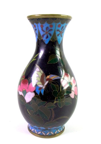 Fine vaso cloisonne fiori - cloisonne,