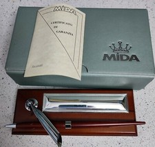 Portapenne e penna della “Mida” Legno ed argento – Vintage 