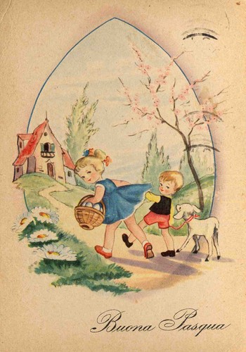 Cartolina buona pasqua - buona, croce