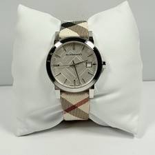 Orologio donna Burberry BU9113 Nova Check quadrante argento nuovo
