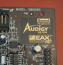 SCHEDA AUDIO PCI CREATIVE SOUND BLASTER AUDIGY EAX HD SB1394 CARD SONORA RETRO