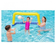 PORTA GONFIABILE GALLEGGIANTE WATER POLO CON PALLA GIALLO 137X66CM BAMBINI 52123