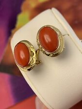 orecchini earrings  CORALLO rosso mediterraneo  CORAL solid gold ORO 18 KT-750°/