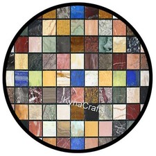 Tavolino da Caffè in Marmo Modello Gometrico Intarsiato Lavoro Tavolo Esterno per Ristorante