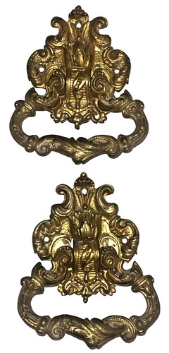 Coppia maniglie antiche ottone - coppia,