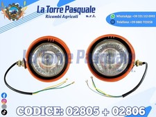 COPPIA FANALI ANTERIORI SX+DX ARANCIO TRATTORE FIAT SERIE ORO 540-640-605c ecc