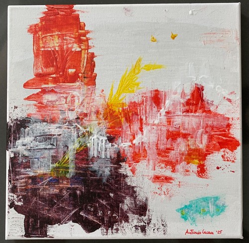 Quadro astratto acrilico - , su
