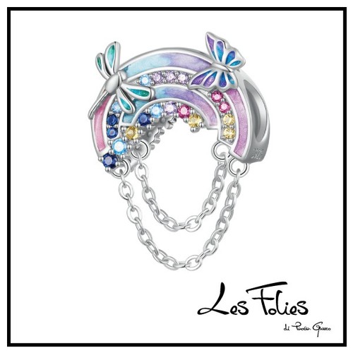Charm arcobaleno farfalla - charm,