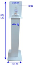 Colonnina igienizzante porta gel dispenser personalizzata
