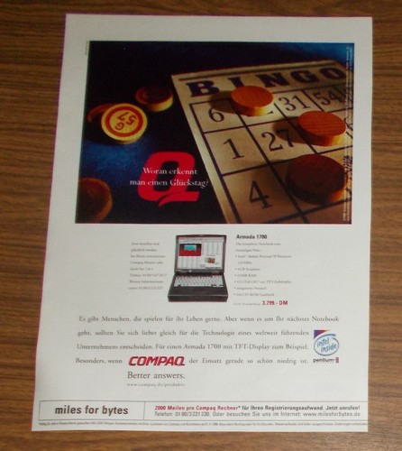 Rara pubblicità compaq armada - rara,