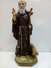 Statua S.Antonio Abate cm.26 Made in Italy in marmo resina decoro a mano esterno