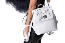  Zaino in pelle bianca con