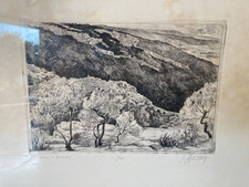 ARTISTA SARDO - STANIS DESSY INCISIONE  FIRMATA  " PRIMAVERA A BUNNARI "