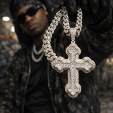 Ciondolo croce Gesù grande