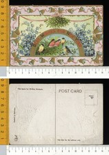 V2346] BUON ANNO NUOVO - UCCELLI PETTIROSSI FIORI NONTISCORDARDIME - RILIEVO