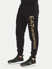 EA7 Emporio Armani Pantalone Nero Logo Oro 7M000572